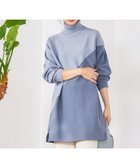 【ティアクラッセ/Tiaclasse】の【洗える】配色ドルマンニットチュニック サックス|ID: prp329100004858679 ipo3291000000035914707