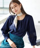 【ティアクラッセ/Tiaclasse】の【洗える】袖レースはさみこみシャツ ネイビー|ID: prp329100004858691 ipo3291000000035915185