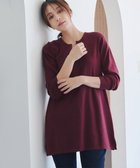【ティアクラッセ/Tiaclasse】の【洗える】キーネックラメニットチュニック ワインレッド|ID: prp329100004858704 ipo3291000000035915407