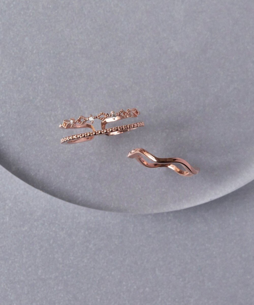 【フィービィー/phoebe】のフェミニンプレイスドビジューセットリング ローズゴールド インテリア・キッズ・メンズ・レディースファッション・服の通販 founy(ファニー) 　ファッション　Fashion　レディースファッション　Fashion for Women　アクセサリー　Fashion Accessories　シンプル　Simple, Minimal　ビジュー　Bijou, Jewel-like Accent　ローズ　Rose, Rose Motif　エレガント 上品　Elegant　ローズゴールド|ID: prp329100004858735 ipo3291000000035916119