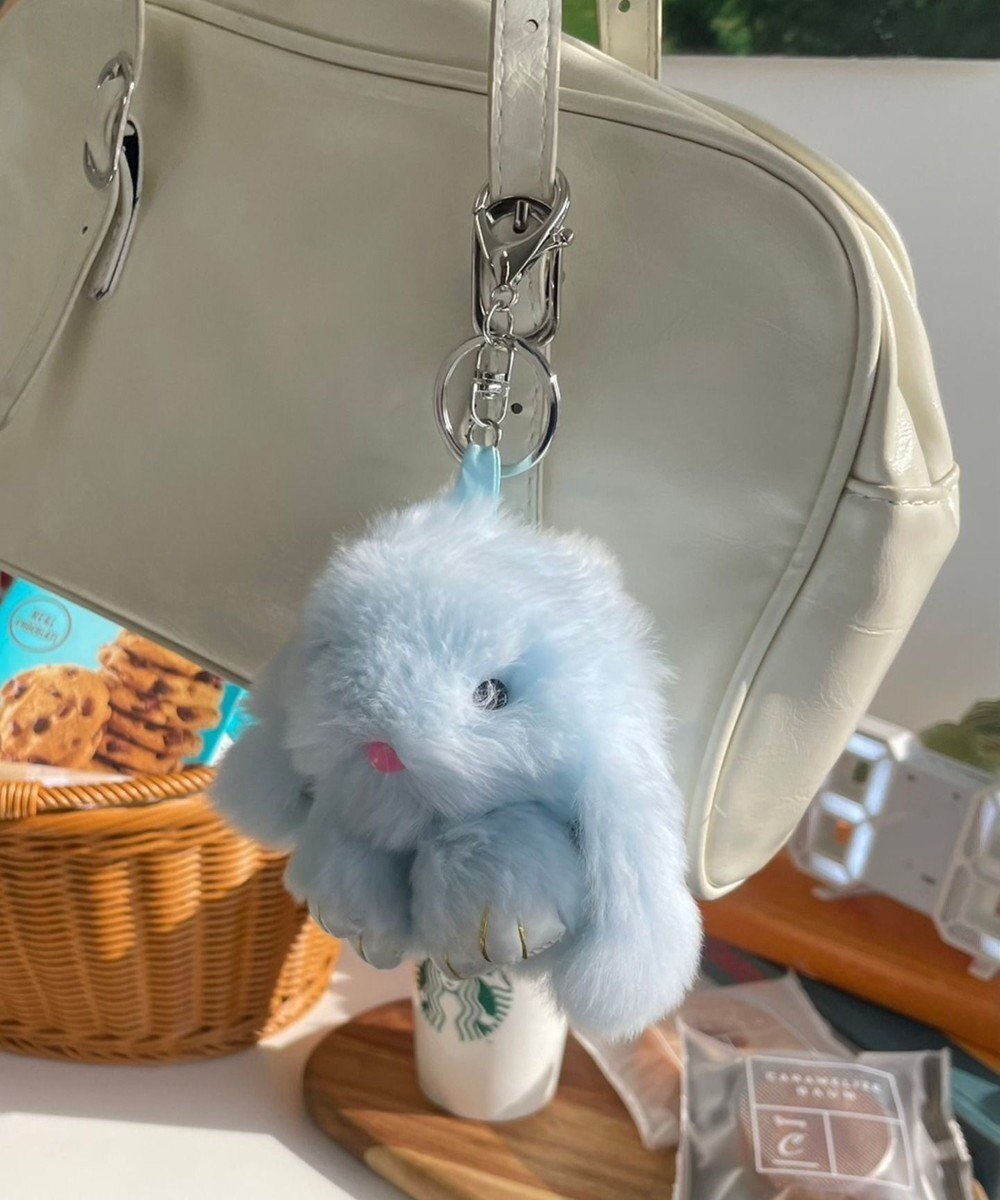 【ウィゴー/WEGO】のもふもふうさぎぬいぐるみキーホルダー インテリア・キッズ・メンズ・レディースファッション・服の通販 founy(ファニー) 　ファッション　Fashion　レディースファッション　Fashion for Women　ミニ財布・二つ折り財布　Wallets & Card Cases　おすすめ　Recommended / Our Picks　キーホルダー　Keychain, Key Holder　スマホ　Smartphone, Mobile Device　財布　Wallet, Purse　サックス|ID: prp329100004858743 ipo3291000000035916381