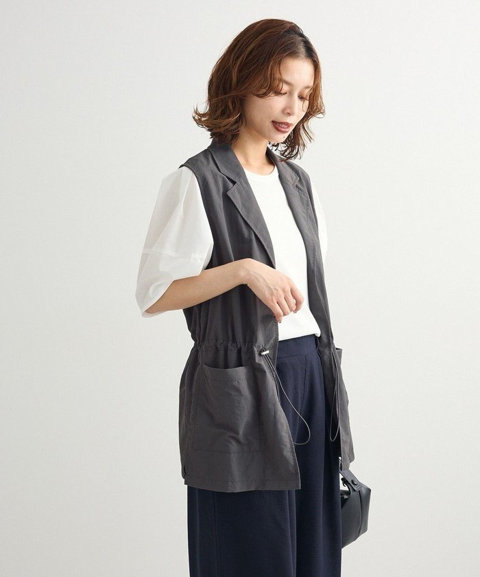 【グリーンパークス/Green Parks】のウエストドロストナイロンベスト インテリア・キッズ・メンズ・レディースファッション・服の通販 founy(ファニー) https://founy.com/ ファッション Fashion レディースファッション Fashion for Women アウター Coat / Outerwear Collection トップス・カットソー Cut & Sew Tops ベスト&ジレ / 重ね着スタイル Vests & Gilets おすすめ Recommended / Our Picks キャミワンピース Cami Dress, Slip Dress タンク Tank Top, Sleeveless Top ベスト Vest, Waistcoat ポケット Pocket, Pocket Detail 夏 Summer A/W・秋冬 Autumn/Winter |ID: prp329100004858753 ipo3291000000035916659