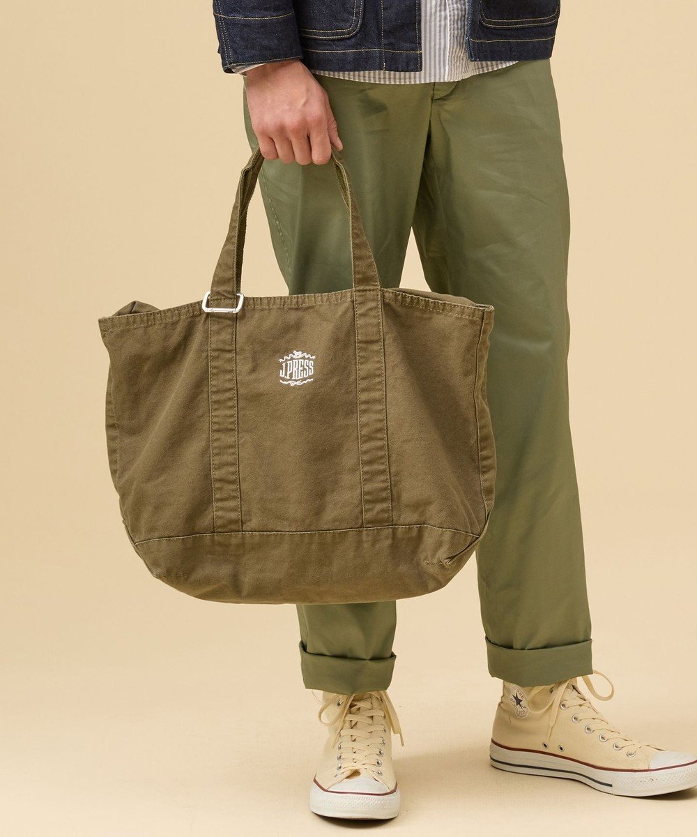 【ジェイ プレス/J.PRESS / MEN】のコットンキャンバス オーバルトートバッグ インテリア・キッズ・メンズ・レディースファッション・服の通販 founy(ファニー) 　ファッション　Fashion　メンズファッション　Fashion for Men　バッグ　Bags　トートバッグ / 通勤・大容量バッグ　Tote Bags　オーバル　Oval Design　キャンバス　Canvas, Canvas Fabric　キーホルダー　Keychain, Key Holder　ヴィンテージ　Vintage Style　カーキ系|ID: prp329100004858993 ipo3291000000035927791