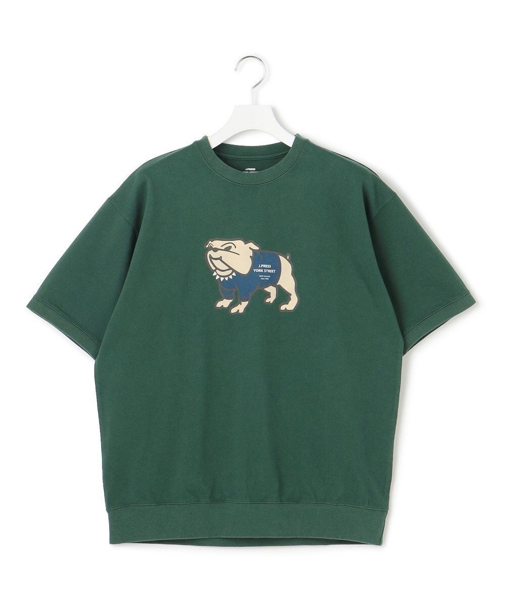 【ジェイプレスヨークストリート/J.PRESS YORK STREET】の【UNISEX】ブルドッグプリントTシャツ インテリア・キッズ・メンズ・レディースファッション・服の通販 founy(ファニー) 　ファッション　Fashion　レディースファッション　Fashion for Women　トップス・カットソー　Cut & Sew Tops　シャツ・ブラウス・オフィスカジュアル　Elegant Blouses & Button-Ups　ロングTシャツ・Tシャツ　Longline T-Shirts & Tees　カットソー・ベーシックTシャツ　Cut-and-Sewn Tops / Stretch Tees & Basics　ユニセックス　Unisex, Genderless　カットソー　Cut and Sewn Top　プリント　Print, Printed Pattern　夏　Summer　春　Spring　S/S・春夏　SS, Spring/Summer, Warm Season　ダークグリーン系|ID: prp329100004859136 ipo3291000000035931762