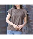 【ティアクラッセ/Tiaclasse】の【洗える】フリル袖ポンチプルオーバー モカ|ID: prp329100004859166 ipo3291000000035932463