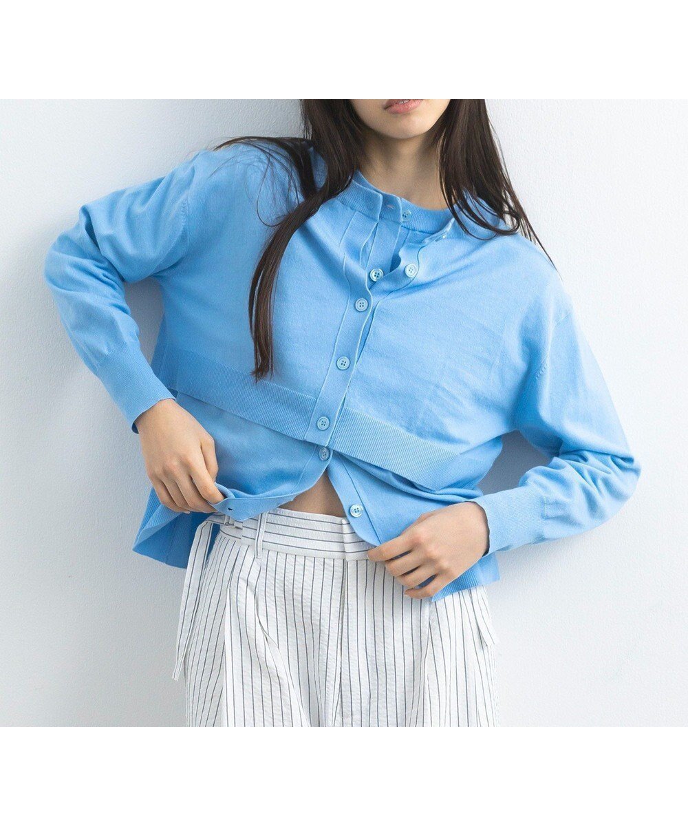 【クラフトスタンダードブティック/CRAFT STANDARD BOUTIQUE】の選べる丈/クルーネックカーディガン インテリア・キッズ・メンズ・レディースファッション・服の通販 founy(ファニー) 　ファッション　Fashion　レディースファッション　Fashion for Women　トップス・カットソー　Cut & Sew Tops　カーディガン・羽織り　Layered Style Cardigans　春　Spring　カーディガン　Cardigan, Knitwear　クール　Cool, Chic　シャツワンピ　Shirt Dress, Shirt One-Piece　ショート　Short, Short Length　シンプル　Simple, Minimal　スニーカー　Sneakers, Trainers　デニム　Denim, Jeans Material　バランス　Balance, Style Balance　ベーシック　Basic, Essential　ポケット　Pocket, Pocket Detail　リラックス　Relax, Relaxed Fit　ロング　Long, Long-Length　ワイド　Wide, Wide Fit　S/S・春夏　SS, Spring/Summer, Warm Season　夏　Summer　Blue|ID: prp329100004859198 ipo3291000000035933304