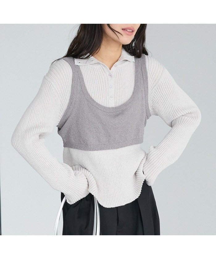 【クラフトスタンダードブティック/CRAFT STANDARD BOUTIQUE】の2点セット/ベスト+ハーフボタンリブニットトップ インテリア・キッズ・メンズ・レディースファッション・服の通販 founy(ファニー) https://founy.com/ ファッション Fashion レディースファッション Fashion for Women アウター Coat / Outerwear Collection トップス・カットソー Cut & Sew Tops ニット Knit Tops & Sweaters ベスト&ジレ / 重ね着スタイル Vests & Gilets 春 Spring シンプル Simple, Minimal ジャケット Jacket, Outerwear セーター Sweater, Knitwear デニム Denim, Jeans Material なめらか Smooth, Silky Texture バランス Balance, Style Balance ベスト Vest, Waistcoat ポケット Pocket, Pocket Detail リラックス Relax, Relaxed Fit ロング Long, Long-Length ワイド Wide, Wide Fit S/S・春夏 SS, Spring/Summer, Warm Season 夏 Summer ビジネス 仕事 通勤 Business / Work / Commuting |ID: prp329100004859211 ipo3291000000035933452