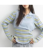 【クラフトスタンダードブティック/CRAFT STANDARD BOUTIQUE】の2点セット/ベスト+ハーフボタンリブニットトップ Light Blue|ID: prp329100004859211 ipo3291000000035933459