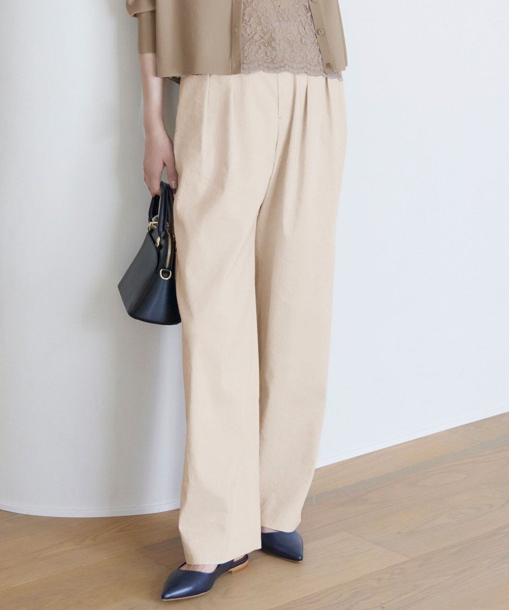 【自由区/JIYU-KU】の【セットアップ対応・洗える】LIPストレッチワイドストレート パンツ インテリア・キッズ・メンズ・レディースファッション・服の通販 founy(ファニー) 　ファッション　Fashion　レディースファッション　Fashion for Women　セットアップ　Matching Sets　レディースパンツ・ボトムス　Pants & Trousers / Bottoms　シンプル　Simple, Minimal　ストレッチ　Stretch, Stretchy Fabric　ストレート　Straight, Straight Cut　セットアップ　Set-Up, Coordinated Outfit　リネン　Linen, Linen Fabric　ワイド　Wide, Wide Fit　夏　Summer　春　Spring　S/S・春夏　SS, Spring/Summer, Warm Season　洗える　Machine Washable　フラックス|ID: prp329100004859239 ipo3291000000035933910