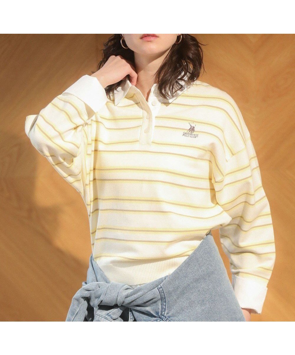 【グリーンパークス/Green Parks】のGREENWICH POLO CLUB(TM)布帛ドッキングポロニットプルオーバー インテリア・キッズ・メンズ・レディースファッション・服の通販 founy(ファニー) 　ファッション　Fashion　レディースファッション　Fashion for Women　トップス・カットソー　Cut & Sew Tops　ニット　Knit Tops & Sweaters　シャツ・ブラウス・オフィスカジュアル　Elegant Blouses & Button-Ups　ロングTシャツ・Tシャツ　Longline T-Shirts & Tees　カジュアルプルオーバー・ニットトップス　Pullovers & Knit Tops / Casual Pullovers　カットソー・ベーシックTシャツ　Cut-and-Sewn Tops / Stretch Tees & Basics　春　Spring　カットソー　Cut and Sewn Top　シンプル　Simple, Minimal　スポーティ　Sporty, Casual Athletic　ドッキング　Docking, Mixed Material　バランス　Balance, Style Balance　ポケット　Pocket, Pocket Detail　ワンポイント　One Point, Statement Accent　S/S・春夏　SS, Spring/Summer, Warm Season　夏　Summer　エレガント 上品　Elegant　Yellow|ID: prp329100004859271 ipo3291000000035934461
