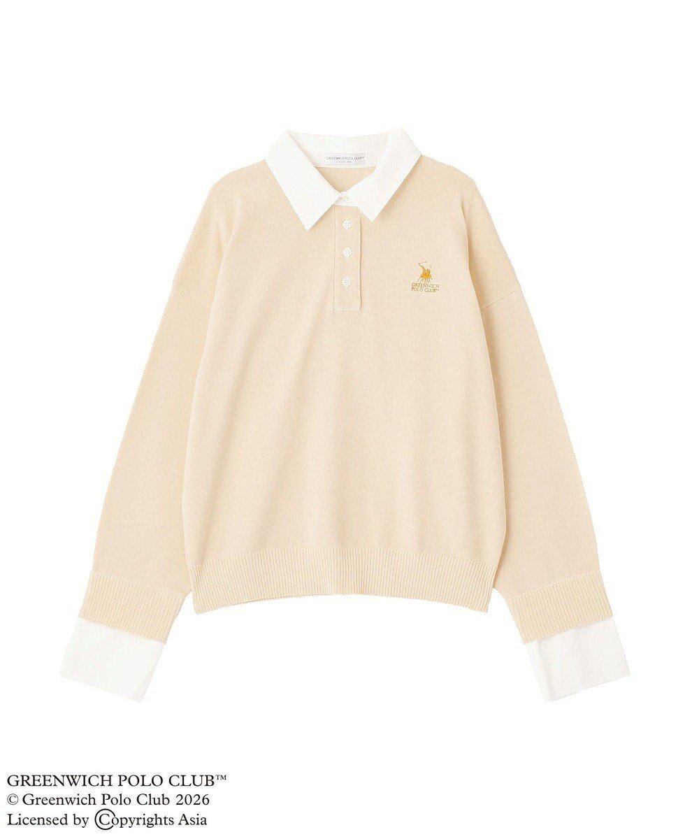 【グリーンパークス/Green Parks】のGREENWICH POLO CLUB(TM)布帛ドッキングポロニットプルオーバー インテリア・キッズ・メンズ・レディースファッション・服の通販 founy(ファニー) 　ファッション　Fashion　レディースファッション　Fashion for Women　トップス・カットソー　Cut & Sew Tops　ニット　Knit Tops & Sweaters　シャツ・ブラウス・オフィスカジュアル　Elegant Blouses & Button-Ups　ロングTシャツ・Tシャツ　Longline T-Shirts & Tees　カジュアルプルオーバー・ニットトップス　Pullovers & Knit Tops / Casual Pullovers　カットソー・ベーシックTシャツ　Cut-and-Sewn Tops / Stretch Tees & Basics　春　Spring　カットソー　Cut and Sewn Top　シンプル　Simple, Minimal　スポーティ　Sporty, Casual Athletic　ドッキング　Docking, Mixed Material　バランス　Balance, Style Balance　ポケット　Pocket, Pocket Detail　ワンポイント　One Point, Statement Accent　S/S・春夏　SS, Spring/Summer, Warm Season　夏　Summer　エレガント 上品　Elegant　Ecru|ID: prp329100004859271 ipo3291000000035934468