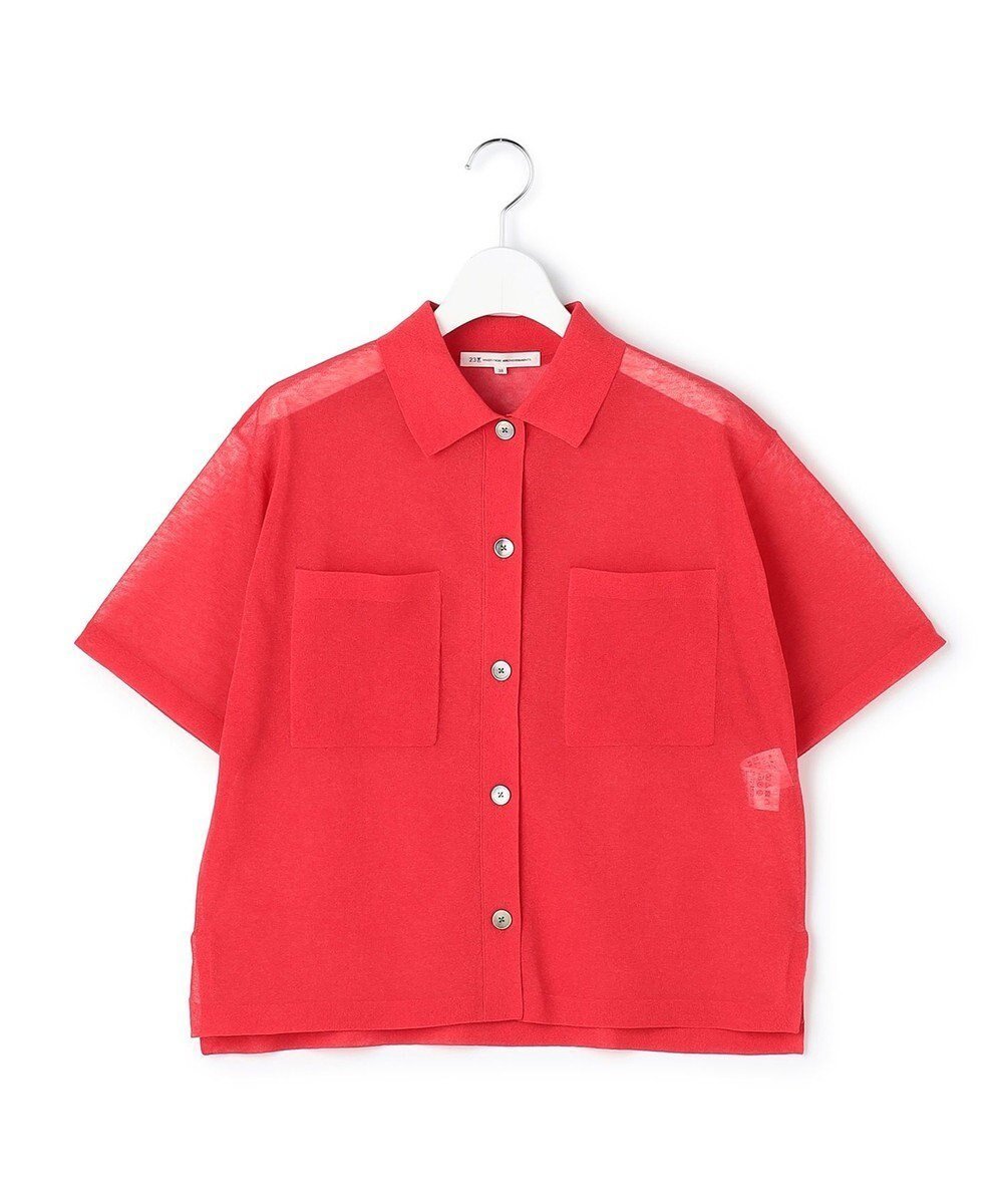 【23区/NIJYUSANKU】の【先行予約】シアー ポロニット インテリア・キッズ・メンズ・レディースファッション・服の通販 founy(ファニー) ファッション Fashion レディースファッション Fashion for Women トップス・カットソー Cut & Sew Tops ニット Knit Tops & Sweaters 春 Spring カーディガン Cardigan, Knitwear キャミソール Camisole, Spaghetti Strap Top 軽量 Lightweight, Ultra Light シアー Sheer, See-Through セーター Sweater, Knitwear トレンド Trend, Trending Now バランス Balance, Style Balance ポケット Pocket, Pocket Detail ワイド Wide, Wide Fit S/S・春夏 SS, Spring/Summer, Warm Season おすすめ Recommended / Our Picks 夏 Summer エレガント 上品 Elegant 2026年 2026 レッド系|ID: prp329100004859304 ipo3291000000035935108