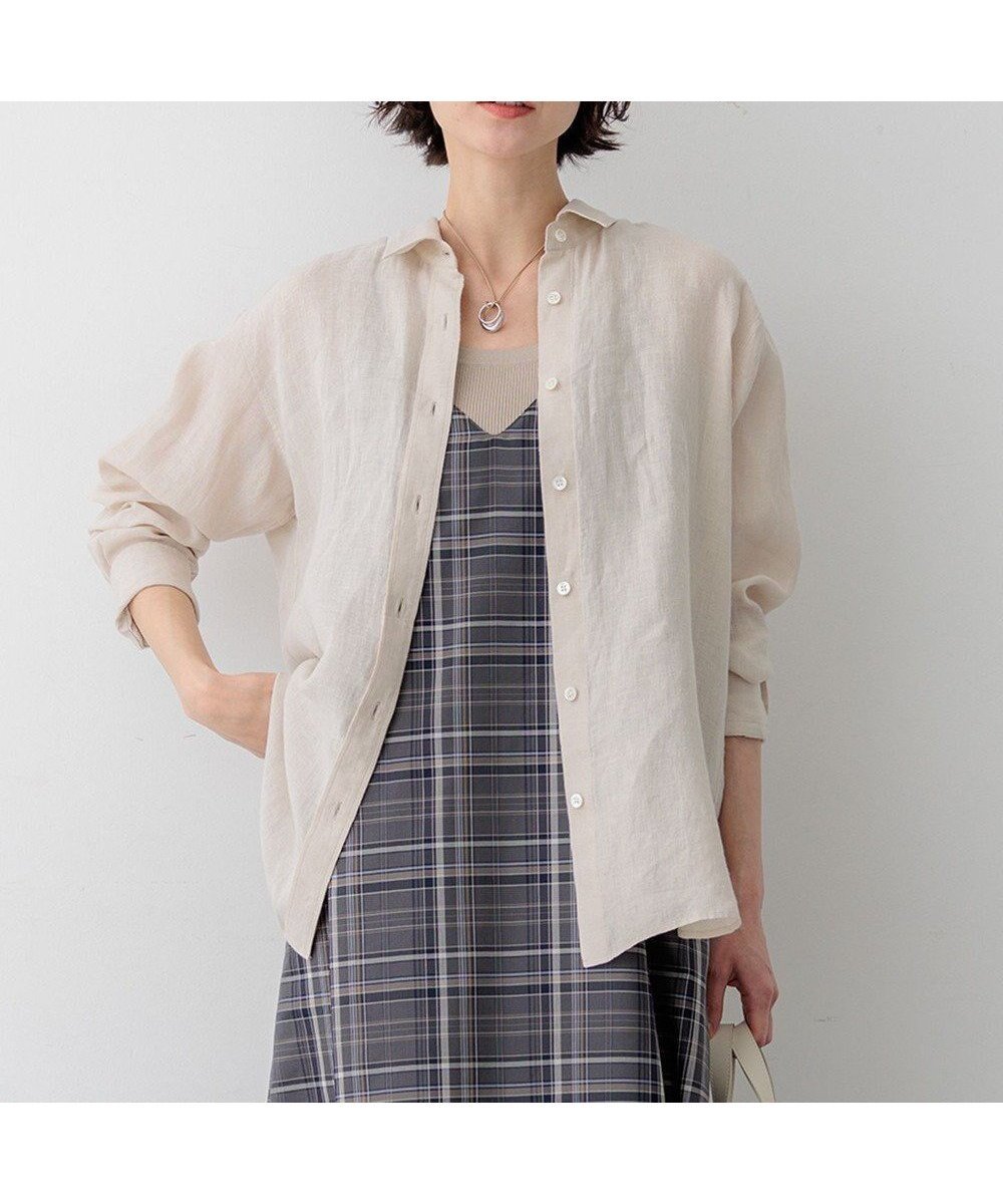 【23区/NIJYUSANKU】の【先行予約】LIBECOリネン ベーシック シャツ インテリア・キッズ・メンズ・レディースファッション・服の通販 founy(ファニー) ファッション Fashion レディースファッション Fashion for Women トップス・カットソー Cut & Sew Tops シャツ・ブラウス・オフィスカジュアル Elegant Blouses & Button-Ups オレンジ Orange 春 Spring シンプル Simple, Minimal チェック Check, Plaid, Tartan デニム Denim, Jeans Material 定番 Standard, Basic Item ベーシック Basic, Essential リネン Linen, Linen Fabric S/S・春夏 SS, Spring/Summer, Warm Season 夏 Summer エレガント 上品 Elegant 2026年 2026 ベージュ系|ID: prp329100004859346 ipo3291000000035994912
