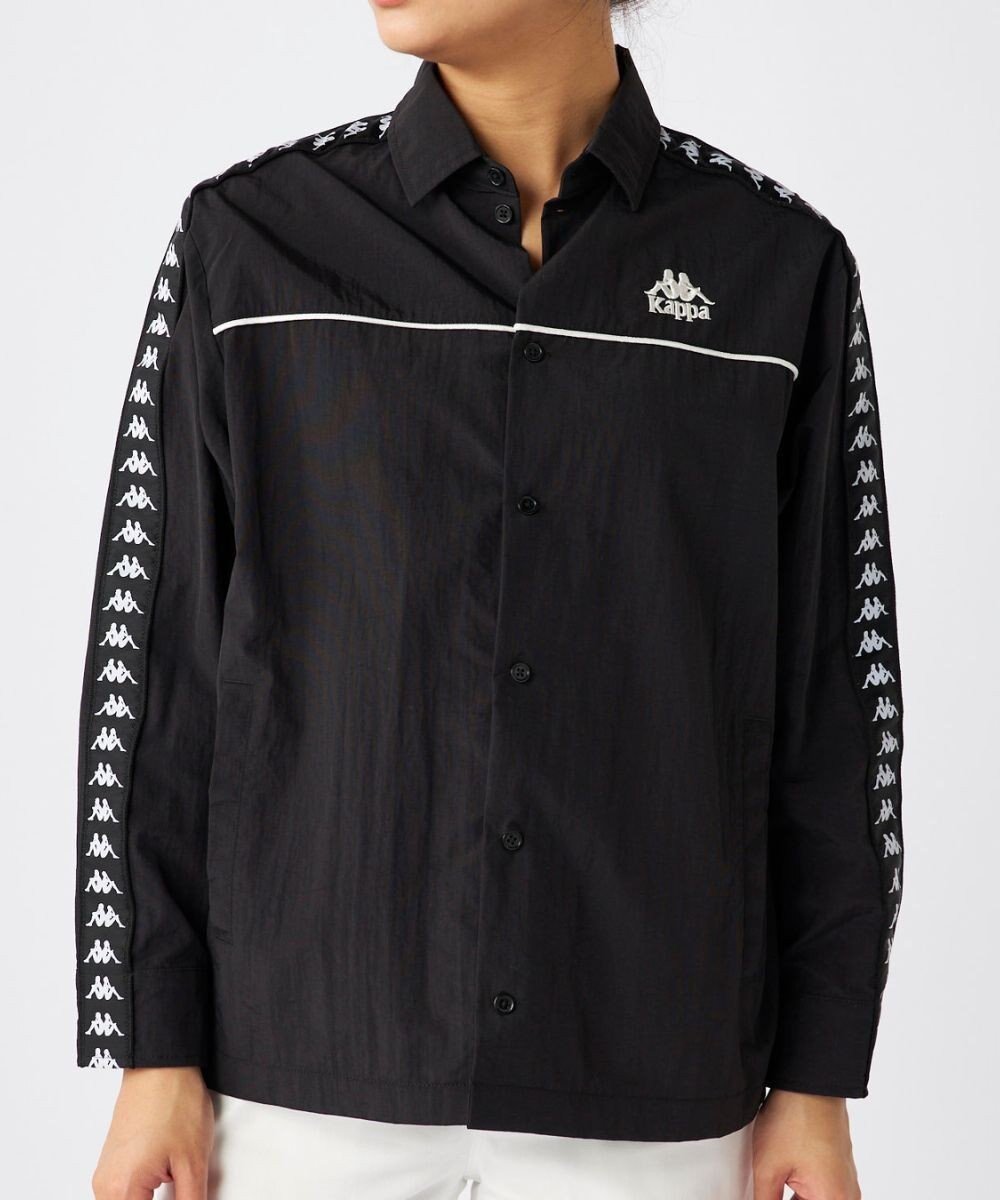 【その他のブランド/Other】の【Kappa】バンダテープ ウーブンシャツジャケット インテリア・キッズ・メンズ・レディースファッション・服の通販 founy(ファニー) 　ファッション　Fashion　レディースファッション　Fashion for Women　アウター　Coat / Outerwear Collection　レディースジャケット・軽アウター　Jackets　ブルゾンジャケット・スポーティアウター　Blouson Jackets　イタリア　Italy　サッカー　Seersucker, Summer Fabric　シンプル　Simple, Minimal　ジャケット　Jacket, Outerwear　スタイリッシュ　Stylish, Fashionable　スタンダード　Standard, Basic　スポーツ　Sports, Activewear　ブルゾン　Blouson, Bomber Jacket　人気　Popular, Best Seller　夏　Summer　春　Spring　S/S・春夏　SS, Spring/Summer, Warm Season　ブラック|ID: prp329100004859413 ipo3291000000035936831