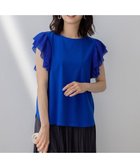 【組曲/KUMIKYOKU】のプリーツコンビフレンチスリーブ カットソー 人気、トレンドファッション・服の通販 founy(ファニー) ファッション Fashion レディースファッション Fashion for Women トップス・カットソー Cut & Sew Tops シャツ・ブラウス・オフィスカジュアル Elegant Blouses & Button-Ups ロングTシャツ・Tシャツ Longline T-Shirts & Tees カットソー・ベーシックTシャツ Cut-and-Sewn Tops / Stretch Tees & Basics インナー Innerwear 春 Spring カットソー Cut and Sewn Top シルケット Silket, Silky Cotton フェミニン Feminine, Girly フリル Frill, Ruffle プリーツ Pleats, Pleated S/S・春夏 SS, Spring/Summer, Warm Season 夏 Summer エレガント 上品 Elegant thumbnail ウルトラマリンブルー系|ID: prp329100004859656 ipo3291000000035959928