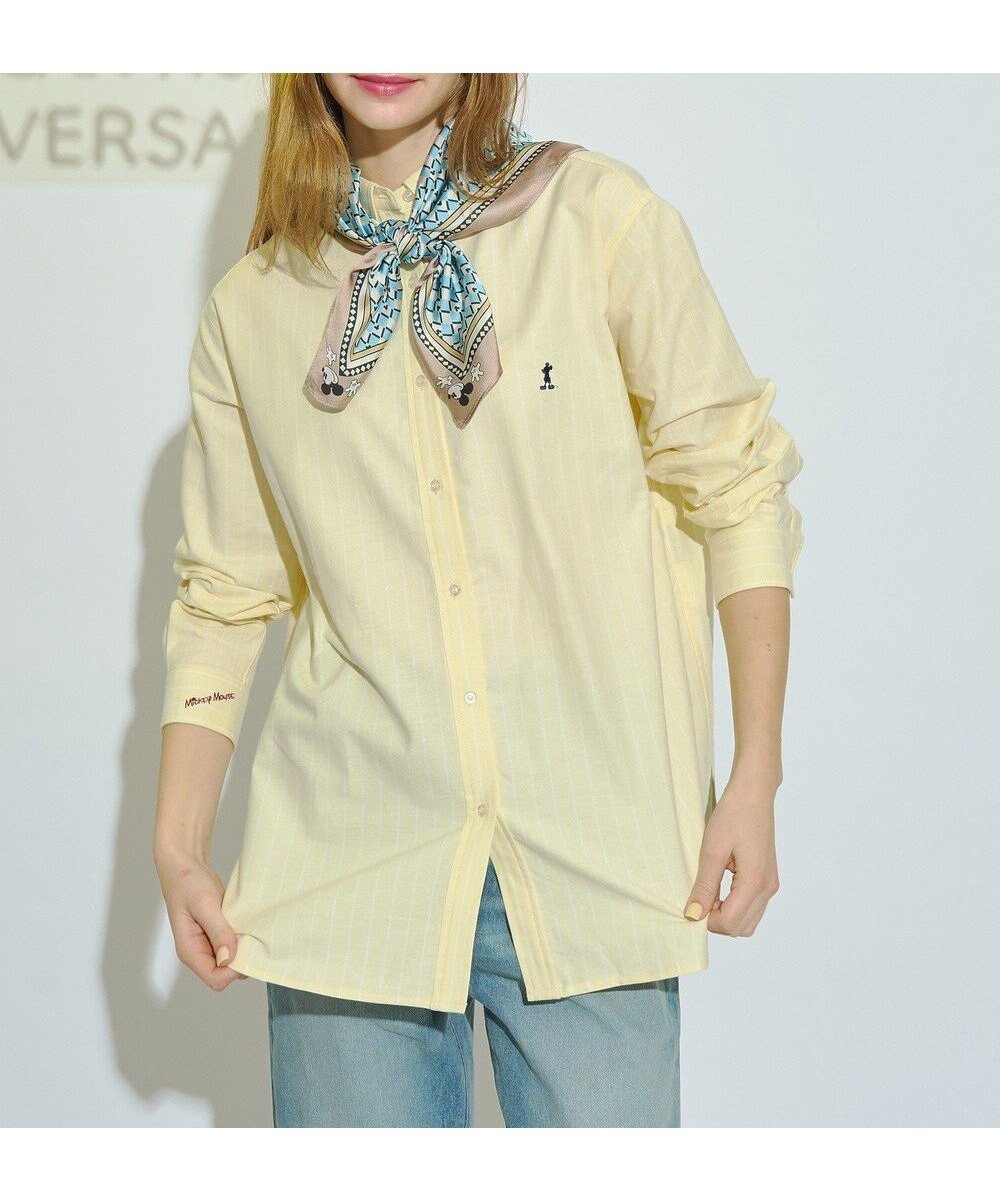 【アメリカンホリック/AMERICAN HOLIC】の【Mickey Friends】ボタンダウンシャツ インテリア・キッズ・メンズ・レディースファッション・服の通販 founy(ファニー) 　ファッション　Fashion　レディースファッション　Fashion for Women　トップス・カットソー　Cut & Sew Tops　シャツ・ブラウス・オフィスカジュアル　Elegant Blouses & Button-Ups　アメリカン　American Style　春　Spring　キャラクター　Character, Licensed Characters　スタイリッシュ　Stylish, Fashionable　人気　Popular, Best Seller　プリント　Print, Printed Pattern　ワンポイント　One Point, Statement Accent　S/S・春夏　SS, Spring/Summer, Warm Season　夏　Summer　Yellow|ID: prp329100004859707 ipo3291000000035961505