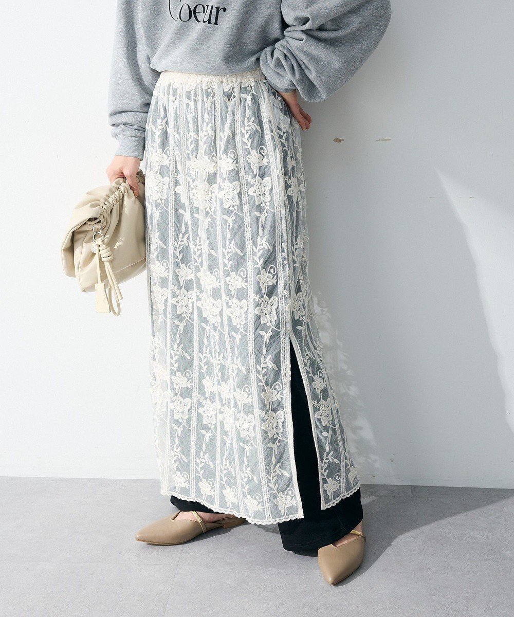 【グリーンパークス/Green Parks】のレイヤードレーススカート インテリア・キッズ・メンズ・レディースファッション・服の通販 founy(ファニー) 　ファッション　Fashion　レディースファッション　Fashion for Women　スカート　Skirts　シンプル　Simple, Minimal　フィット　Fit, Slim Fit　ポケット　Pocket, Pocket Detail　レース　Lace, Lace Fabric　エレガント 上品　Elegant　夏　Summer　春　Spring　S/S・春夏　SS, Spring/Summer, Warm Season　Ecru|ID: prp329100004859720 ipo3291000000035961719