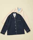 【ウンナナクール/une nana cool】の【綿混】ハイゲージダブルエアー 長袖開襟パジャマ MADE WITH LIBERTY FABRIC ダークネイビー|ID: prp329100004859725 ipo3291000000035961807