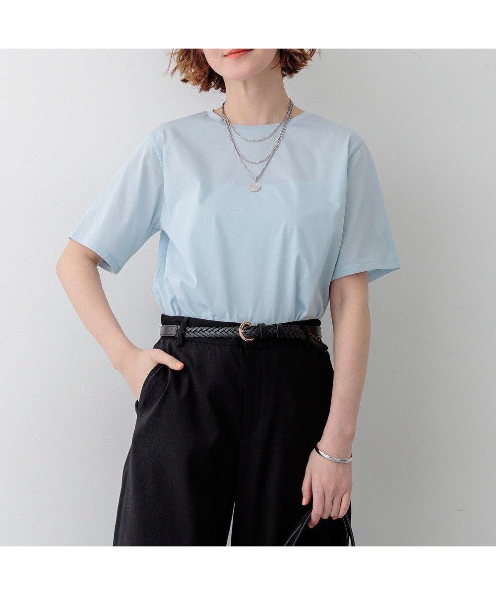 【23区/NIJYUSANKU】の【先行予約/見上愛さん着用】シアーコンフォート クルーネック Tシャツ インテリア・キッズ・メンズ・レディースファッション・服の通販 founy(ファニー) 　ファッション　Fashion　レディースファッション　Fashion for Women　トップス・カットソー　Cut & Sew Tops　シャツ・ブラウス・オフィスカジュアル　Elegant Blouses & Button-Ups　ロングTシャツ・Tシャツ　Longline T-Shirts & Tees　カットソー・ベーシックTシャツ　Cut-and-Sewn Tops / Stretch Tees & Basics　インナー　Innerwear　春　Spring　カットソー　Cut and Sewn Top　カーディガン　Cardigan, Knitwear　シアー　Sheer, See-Through　ジャケット　Jacket, Outerwear　S/S・春夏　SS, Spring/Summer, Warm Season　おすすめ　Recommended / Our Picks　夏　Summer　エレガント 上品　Elegant　2026年　2026　スカイブルー系|ID: prp329100004859779 ipo3291000000035962543