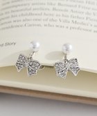 【メゾンドフルール/Maison de FLEUR】のリボンビジューイヤリング Silver|ID: prp329100004859795 ipo3291000000035962766