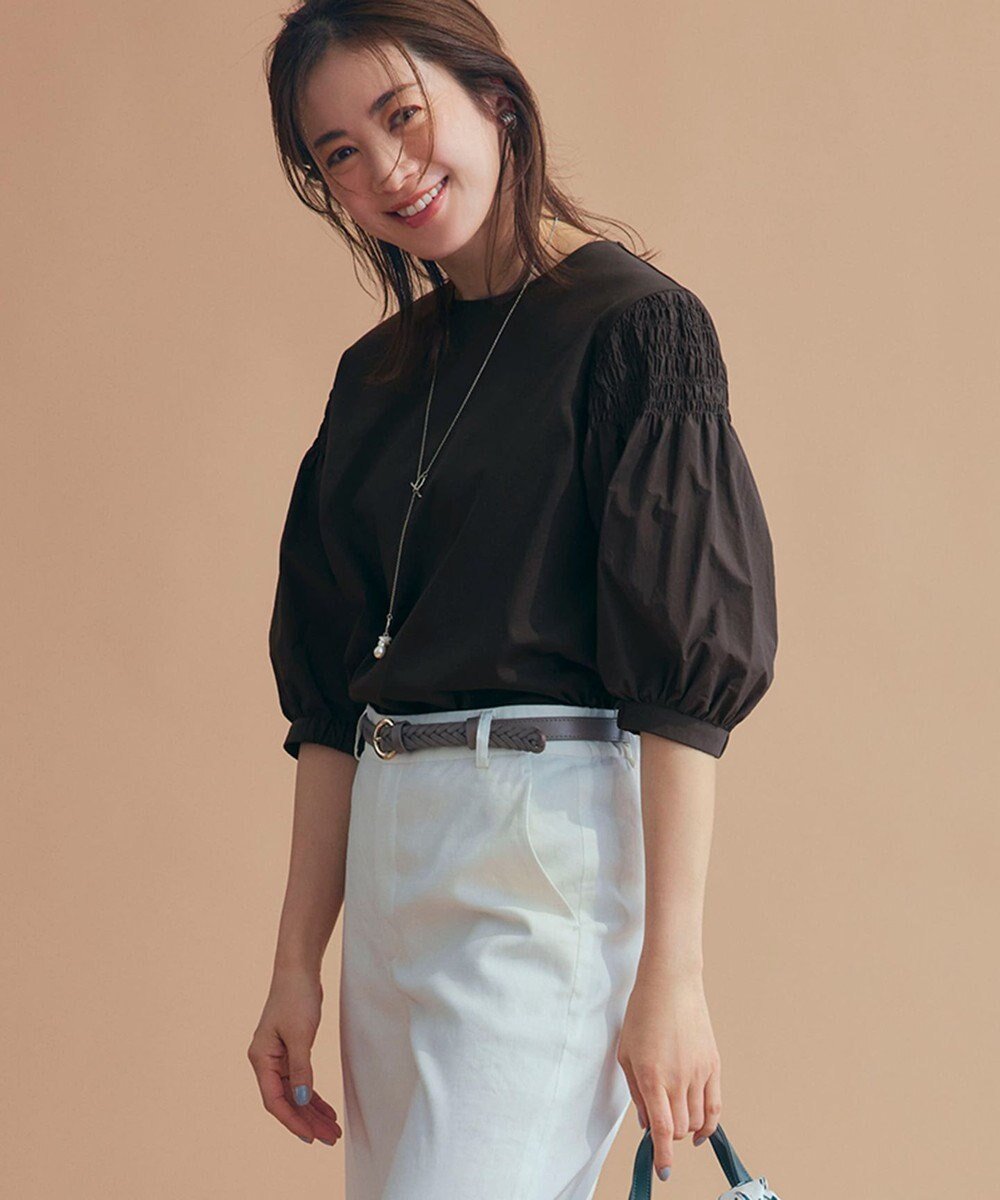 【23区/NIJYUSANKU】の【汗じみ防止/洗える】ギャザーディテール カットソー インテリア・キッズ・メンズ・レディースファッション・服の通販 founy(ファニー) ファッション Fashion レディースファッション Fashion for Women トップス・カットソー Cut & Sew Tops シャツ・ブラウス・オフィスカジュアル Elegant Blouses & Button-Ups ロングTシャツ・Tシャツ Longline T-Shirts & Tees カットソー・ベーシックTシャツ Cut-and-Sewn Tops / Stretch Tees & Basics 春 Spring 洗える Machine Washable カットソー Cut and Sewn Top ギャザー Gathered, Ruffled 吸水 Absorbent, Quick-Dry シャーリング Shirring, Ruched パターン Pattern, Design Print S/S・春夏 SS, Spring/Summer, Warm Season おすすめ Recommended / Our Picks 夏 Summer 2025年 2025 2025春夏・S/S Spring/Summer 2025 SS25 ダークブラウン系|ID: prp329100004860069 ipo3291000000035987404