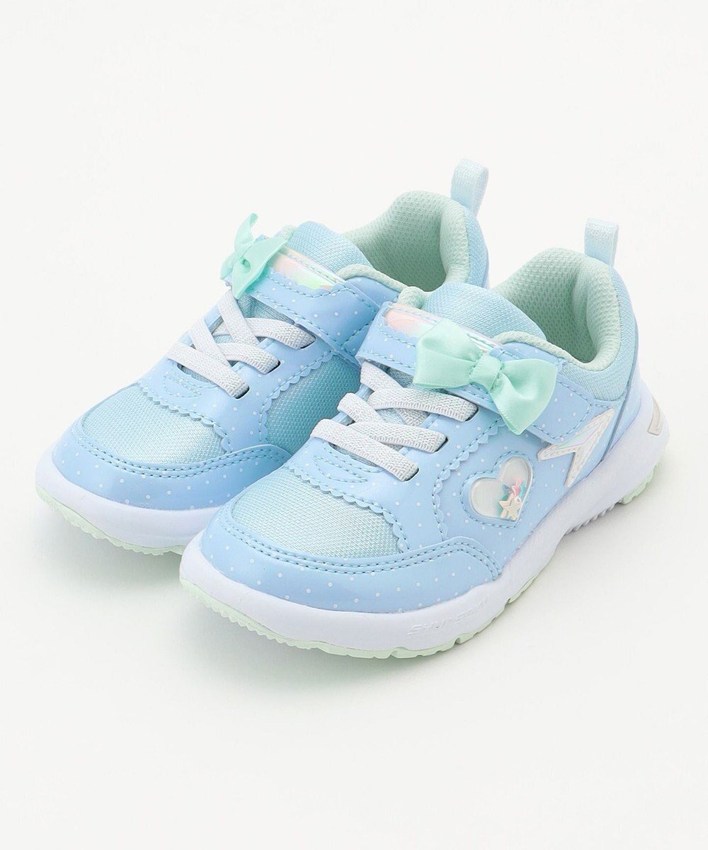 【エニィ/ANY / KIDS】の【any FAMオリジナルモデル】瞬足 ガーリースニーカー インテリア・キッズ・メンズ・レディースファッション・服の通販 founy(ファニー) 　ファッション　Fashion　キッズファッション　Fashion for Kids　スニーカー　Sneakers, Trainers　スマホ　Smartphone, Mobile Device　ドット　Polka Dot, Dot Pattern　人気　Popular, Best Seller　ラベンダー　Lavender　リボン　Ribbon, Bow　レギュラー　Regular, Standard Fit　レース　Lace, Lace Fabric　再入荷　Restock / Back in Stock　サックスブルー|ID: prp329100004860114 ipo3291000000035988214