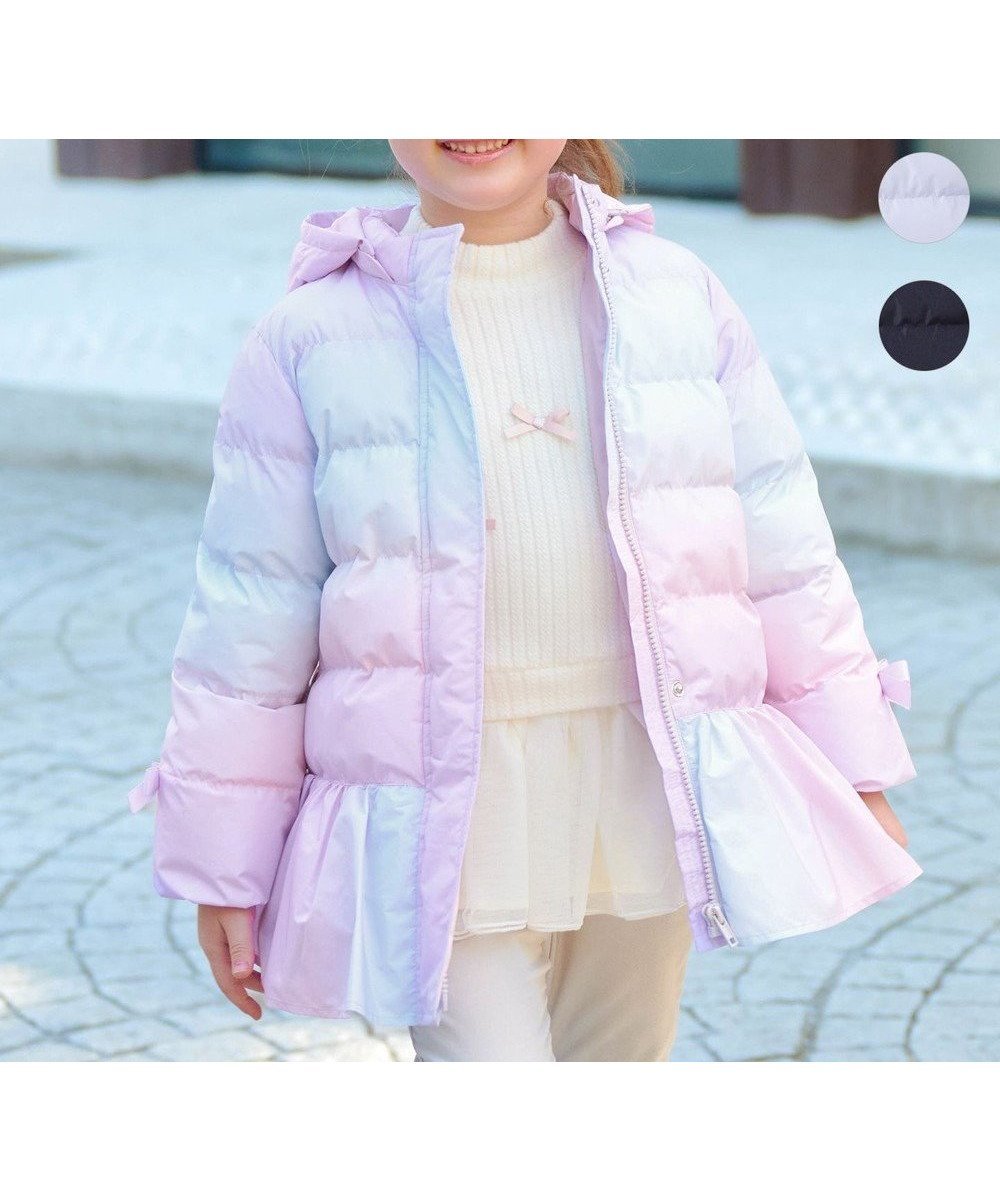 【エニィ/ANY / KIDS】の【洗濯機OK】中綿リボンコート インテリア・キッズ・メンズ・レディースファッション・服の通販 founy(ファニー) 　ファッション　Fashion　キッズファッション　Fashion for Kids　アウター　Coat Outerwear /Kids　洗える　Machine Washable　ジャケット　Jacket, Outerwear　ダウン　Down, Puffer　フレア　Flare, Flared　ポケット　Pocket, Pocket Detail　無地　Plain, Solid Color　リボン　Ribbon, Bow　冬　Winter / This Winter　A/W・秋冬　Autumn/Winter　おすすめ　Recommended / Our Picks　レインボー|ID: prp329100004860118 ipo3291000000035988239