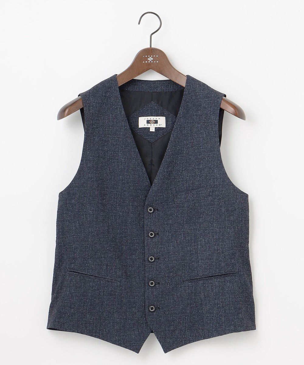 【ジョセフ アブード/JOSEPH ABBOUD / MEN】の【多機能シリーズがさらに薄く新開発】ライトウェーブライト ベスト インテリア・キッズ・メンズ・レディースファッション・服の通販 founy(ファニー) 　ファッション　Fashion　メンズファッション　Fashion for Men　トップス・カットソー　Cut & Sew Tops　ベスト・ジレ　Vests & Gilets　ウォッシャブル　Machine Washable　春　Spring　軽量　Lightweight, Ultra Light　サッカー　Seersucker, Summer Fabric　ジャケット　Jacket, Outerwear　ストライプ　Stripe, Striped Pattern　ストレッチ　Stretch, Stretchy Fabric　セットアップ　Set-Up, Coordinated Outfit　プリント　Print, Printed Pattern　ベスト　Vest, Waistcoat　ミックス　Mix, Mixed Style　S/S・春夏　SS, Spring/Summer, Warm Season　おすすめ　Recommended / Our Picks　夏　Summer　ネイビー系2|ID: prp329100004860135 ipo3291000000035988401