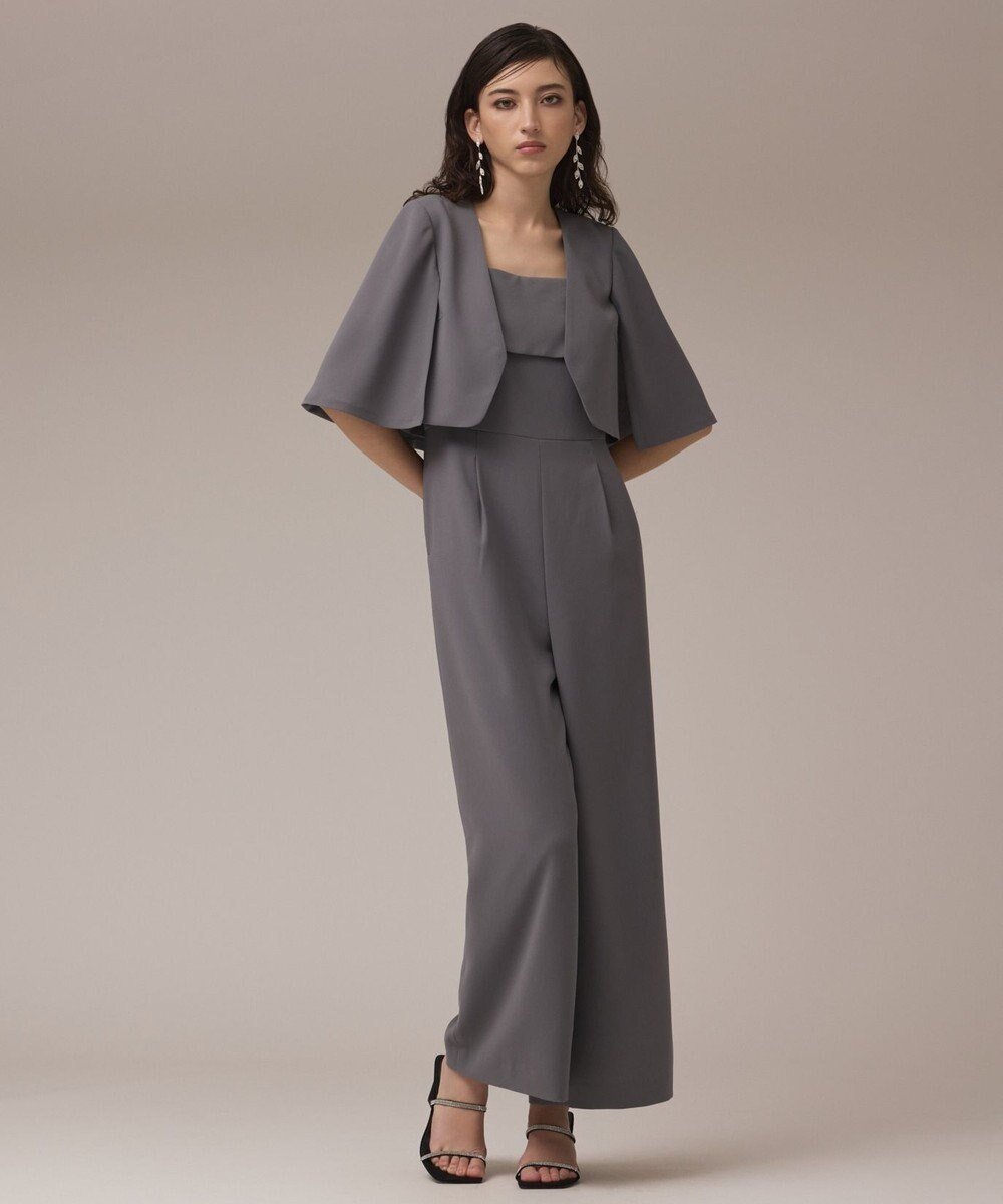 【グレース コンチネンタル/GRACE CONTINENTAL】のケープボレロ インテリア・キッズ・メンズ・レディースファッション・服の通販 founy(ファニー) 　ファッション　Fashion　レディースファッション　Fashion for Women　アウター　Coat / Outerwear Collection　ボレロ・ショート丈ジャケット / ドレス羽織りに　Boleros & Short Jackets　おすすめ　Recommended / Our Picks　サテン　Satin, Glossy Fabric　サロペット　Overalls, Salopette　シンプル　Simple, Minimal　ジョーゼット　Georgette, Semi-Sheer Fabric　セットアップ　Set-Up, Coordinated Outfit　ドレス　Dress, One-Piece　ボレロ　Bolero, Short Cardigan　夏　Summer　春　Spring　S/S・春夏　SS, Spring/Summer, Warm Season　グレー|ID: prp329100004860157 ipo3291000000035988529