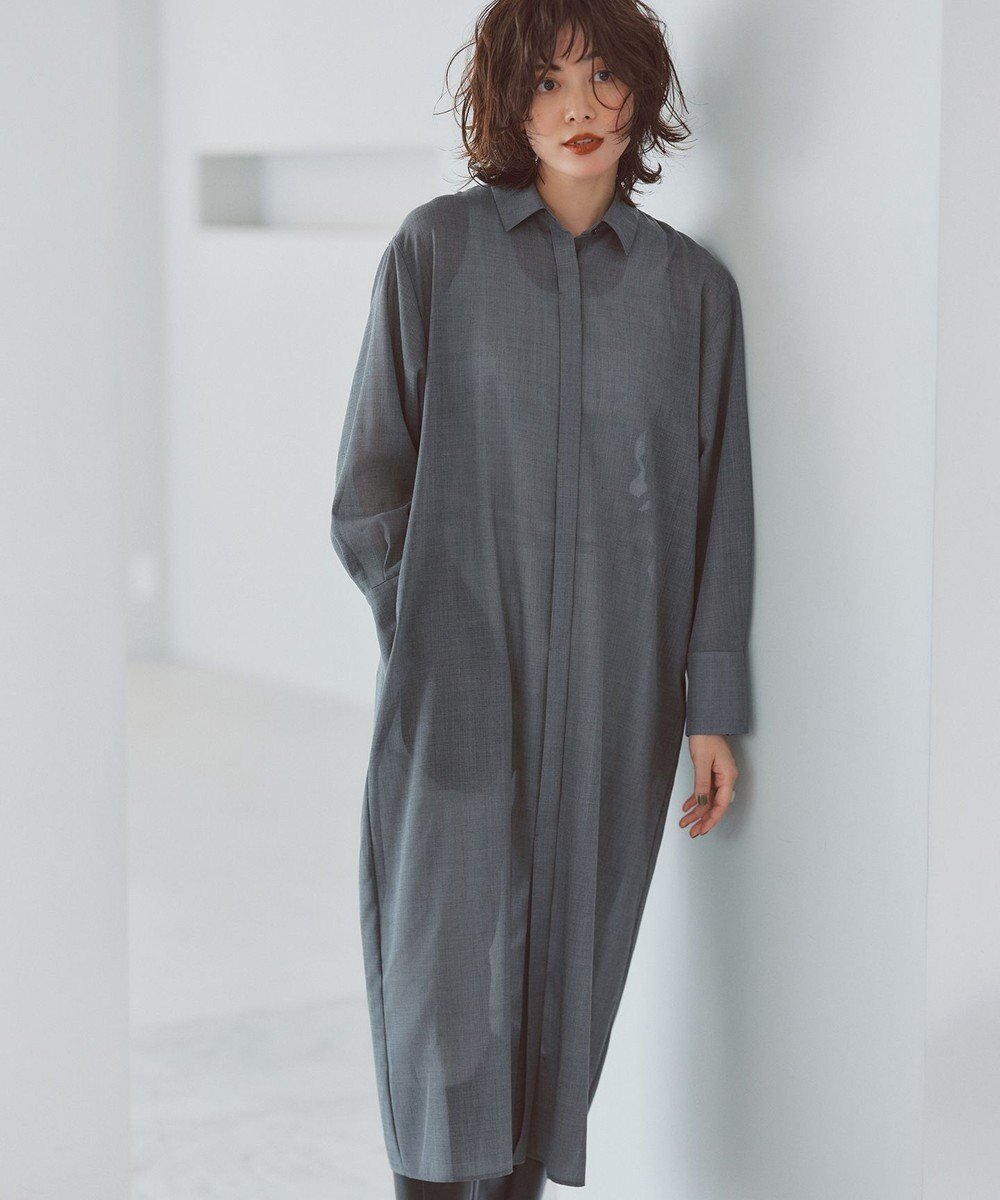 【自由区/JIYU-KU】の【洗える】ライトビエラシャツ ワンピース インテリア・キッズ・メンズ・レディースファッション・服の通販 founy(ファニー) ファッション Fashion レディースファッション Fashion for Women ワンピース Dresses シャツワンピース / 1枚で着映えコーデ Shirt Dresses おすすめ Recommended / Our Picks インナー Innerwear カフス Cuff Design シンプル Simple, Minimal ストレッチ Stretch, Stretchy Fabric ハイネック High Neck, Mock Neck フロント Front, Front Design ボトム Bottoms, Lower Wear リラックス Relax, Relaxed Fit 洗える Machine Washable A/W・秋冬 Autumn/Winter TOPグレー|ID: prp329100004860161 ipo3291000000035988556