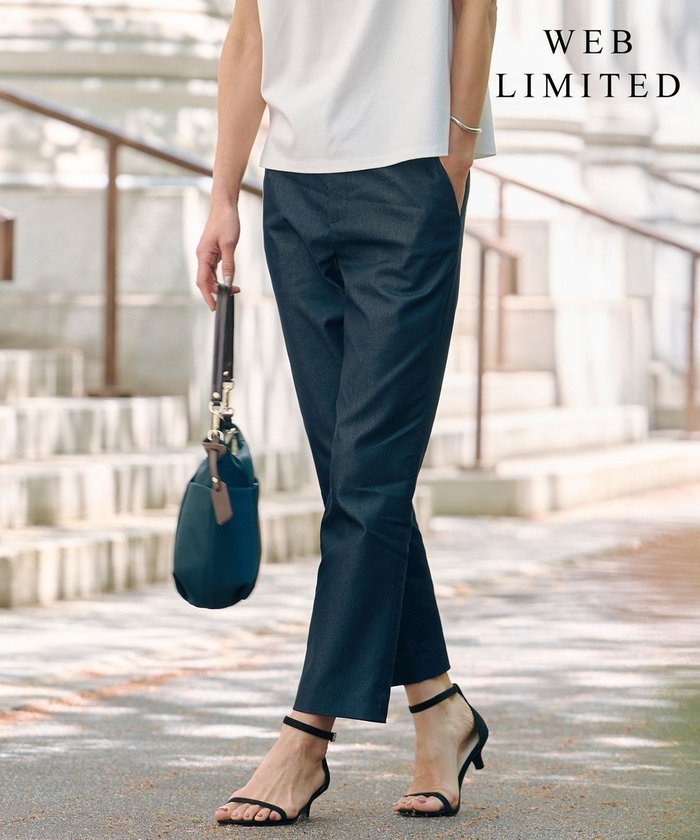 【ジェイ プレス/J.PRESS】の【WEB限定・洗える】シャンブレーサテン テーパード パンツ インテリア・キッズ・メンズ・レディースファッション・服の通販 founy(ファニー) https://founy.com/ ファッション Fashion レディースファッション Fashion for Women パンツ Pants & Trousers 春 Spring 洗える Machine Washable サテン Satin, Glossy Fabric テーパード Tapered, Tapered Pants バランス Balance, Style Balance S/S・春夏 SS, Spring/Summer, Warm Season 夏 Summer エレガント 上品 Elegant |ID: prp329100004860179 ipo3291000000035988792