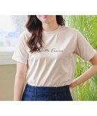 【ティアクラッセ/Tiaclasse】の【洗える】シンプルロゴプリントTシャツ ベージュ(筆記体ロゴ)|ID: prp329100004860188 ipo3291000000035989166