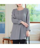 【ティアクラッセ/Tiaclasse】の【洗える】ピンタックチュニックブラウス グレー|ID: prp329100004860244 ipo3291000000035990489