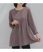 【ティアクラッセ/Tiaclasse】の【洗える】ピンタックチュニックブラウス モカ|ID: prp329100004860244 ipo3291000000035990490