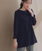 【ティアクラッセ/Tiaclasse】の【洗える】ピンタックチュニックブラウス ネイビー|ID: prp329100004860244 ipo3291000000035990492
