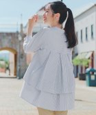 【ティアクラッセ/Tiaclasse】のバックタックフレアチュニック ネイビーストライプ|ID: prp329100004860247 ipo3291000000036263541