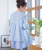 【ティアクラッセ/Tiaclasse】のバックタックフレアチュニック サックスストライプ|ID: prp329100004860247 ipo3291000000036263543