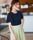 【ティアクラッセ/Tiaclasse】の【洗える】袖レースレイヤードブラウス ネイビー|ID: prp329100004860248 ipo3291000000035990579