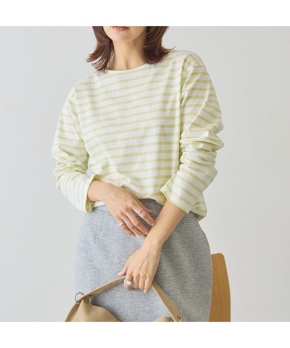 【アメリカンホリック/AMERICAN HOLIC】のバスクロンT インテリア・キッズ・メンズ・レディースファッション・服の通販 founy(ファニー) 　ファッション　Fashion　レディースファッション　Fashion for Women　トップス・カットソー　Cut & Sew Tops　シャツ・ブラウス・オフィスカジュアル　Elegant Blouses & Button-Ups　ロングTシャツ・Tシャツ　Longline T-Shirts & Tees　カットソー・ベーシックTシャツ　Cut-and-Sewn Tops / Stretch Tees & Basics　アメリカン　American Style　春　Spring　カットソー　Cut and Sewn Top　スタイリッシュ　Stylish, Fashionable　定番　Standard, Basic Item　人気　Popular, Best Seller　バスク　Basque, Basque Style　ボーダー　Border, Stripe　ポケット　Pocket, Pocket Detail　リラックス　Relax, Relaxed Fit　ロング　Long, Long-Length　S/S・春夏　SS, Spring/Summer, Warm Season　おすすめ　Recommended / Our Picks　夏　Summer　Yellow|ID: prp329100004860281 ipo3291000000035991803