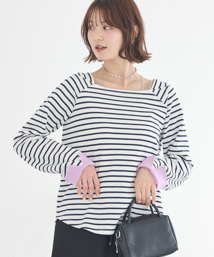 【アースミュージックアンドエコロジー/earth music&ecology】のバイカラースクエアネックボーダープルオーバー インテリア・キッズ・メンズ・レディースファッション・服の通販 founy(ファニー) https://founy.com/ ファッション Fashion レディースファッション Fashion for Women トップス・カットソー Cut & Sew Tops シャツ・ブラウス・オフィスカジュアル Elegant Blouses & Button-Ups ロングTシャツ・Tシャツ Longline T-Shirts & Tees カジュアルプルオーバー・ニットトップス Pullovers & Knit Tops / Casual Pullovers カットソー・ベーシックTシャツ Cut-and-Sewn Tops / Stretch Tees & Basics 春 Spring カットソー Cut and Sewn Top シンプル Simple, Minimal スクエア Square, Square Shape デニム Denim, Jeans Material バランス Balance, Style Balance フェミニン Feminine, Girly ボーダー Border, Stripe ポケット Pocket, Pocket Detail ワイド Wide, Wide Fit S/S・春夏 SS, Spring/Summer, Warm Season 夏 Summer エレガント 上品 Elegant |ID: prp329100004860487 ipo3291000000035994356