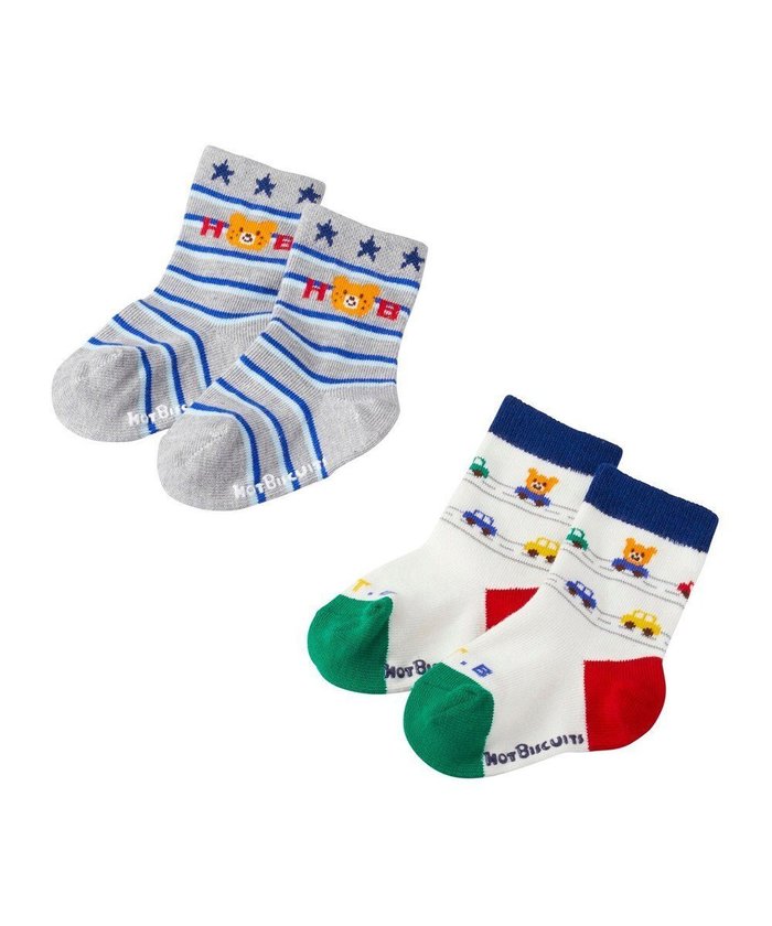 【ミキハウスホットビスケッツ/MIKI HOUSE HOT BISCUITS / KIDS】の【9-19cm / 靴下2足セット】 クルー丈 ソックスパック2足セット インテリア・キッズ・メンズ・レディースファッション・服の通販 founy(ファニー) https://founy.com/ ファッション Fashion キッズファッション Fashion for Kids アクリル Acrylic Material ソックス Socks, Hosiery フィット Fit, Slim Fit |ID: prp329100004860884 ipo3291000000036003195