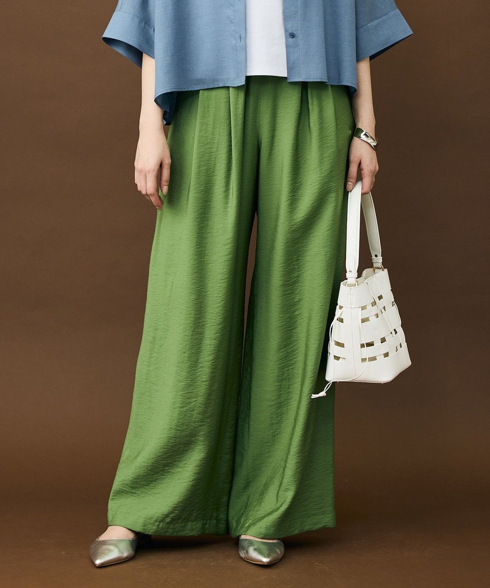 【自由区/JIYU-KU】の【セットアップ対応】エアリーツイルワイド パンツ インテリア・キッズ・メンズ・レディースファッション・服の通販 founy(ファニー) 　ファッション　Fashion　レディースファッション　Fashion for Women　セットアップ　Matching Sets　レディースパンツ・ボトムス　Pants & Trousers / Bottoms　おすすめ　Recommended / Our Picks　とろみ　Fluid, Flowy Fabric　ギャザー　Gathered, Ruffled　セットアップ　Set-Up, Coordinated Outfit　ツイル　Twist, Twisted Detail　ドレープ　Drape, Draping Fabric　バランス　Balance, Style Balance　ワイド　Wide, Wide Fit　人気　Popular, Best Seller　夏　Summer　春　Spring　S/S・春夏　SS, Spring/Summer, Warm Season　[新色]グリーン|ID: prp329100004860964 ipo3291000000036004839