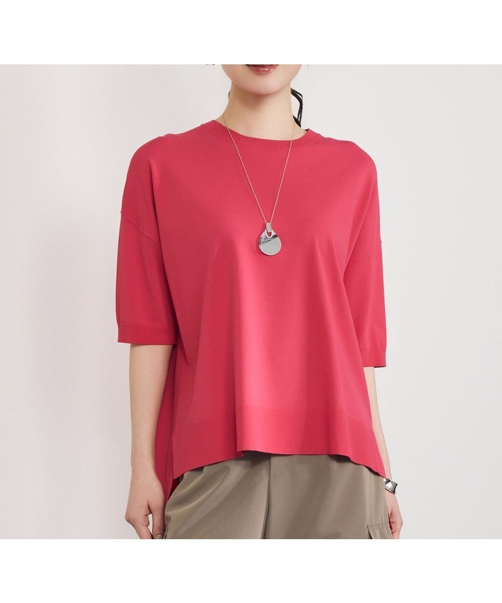 【自由区/JIYU-KU】のクレープストレッチプルオーバー ニットⅡ インテリア・キッズ・メンズ・レディースファッション・服の通販 founy(ファニー) 　ファッション　Fashion　レディースファッション　Fashion for Women　トップス・カットソー　Cut & Sew Tops　ニット　Knit Tops & Sweaters　カジュアルプルオーバー・ニットトップス　Pullovers & Knit Tops / Casual Pullovers　インナー　Innerwear　エレガント 上品　Elegant　春　Spring　ジャケット　Jacket, Outerwear　ストレッチ　Stretch, Stretchy Fabric　セーター　Sweater, Knitwear　ドレープ　Drape, Draping Fabric　定番　Standard, Basic Item　人気　Popular, Best Seller　ボーダー　Border, Stripe　S/S・春夏　SS, Spring/Summer, Warm Season　夏　Summer　[新色]ピンク|ID: prp329100004861033 ipo3291000000036006154