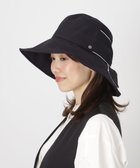【ムーンバット/MOONBAT】の【遮光100%/遮熱/UV】HIROKO KOSHINO(ヒロコ コシノ)遮光 ビッグリボンハット 帽子 広つば ゆったりMサイズ 手洗い可能/サイズ調整可能/日本製 ディープブルー|ID: prp329100004861035 ipo3291000000036006237
