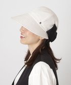 【ムーンバット/MOONBAT】の【遮光100%/遮熱/UV】HIROKO KOSHINO(ヒロコ コシノ)遮光 リボンジョッキー 帽子 ゆったりMサイズ 手洗い可能/サイズ調整可能 オフホワイト|ID: prp329100004861036 ipo3291000000036006249