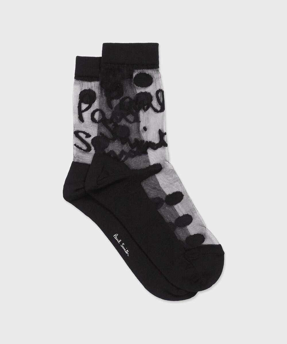 【ポール スミス/Paul Smith】のSheer Logo ソックス インテリア・キッズ・メンズ・レディースファッション・服の通販 founy(ファニー) 　ファッション　Fashion　レディースファッション　Fashion for Women　ソックス&靴下　Socks & Hosiery　レッグウェア・ストッキング　Legwear & Hosiery　ストラップシューズ　Strap Shoes, Mary Janes　ソックス　Socks, Hosiery　モチーフ　Motif, Design Theme　ブラック|ID: prp329100004861063 ipo3291000000036006680