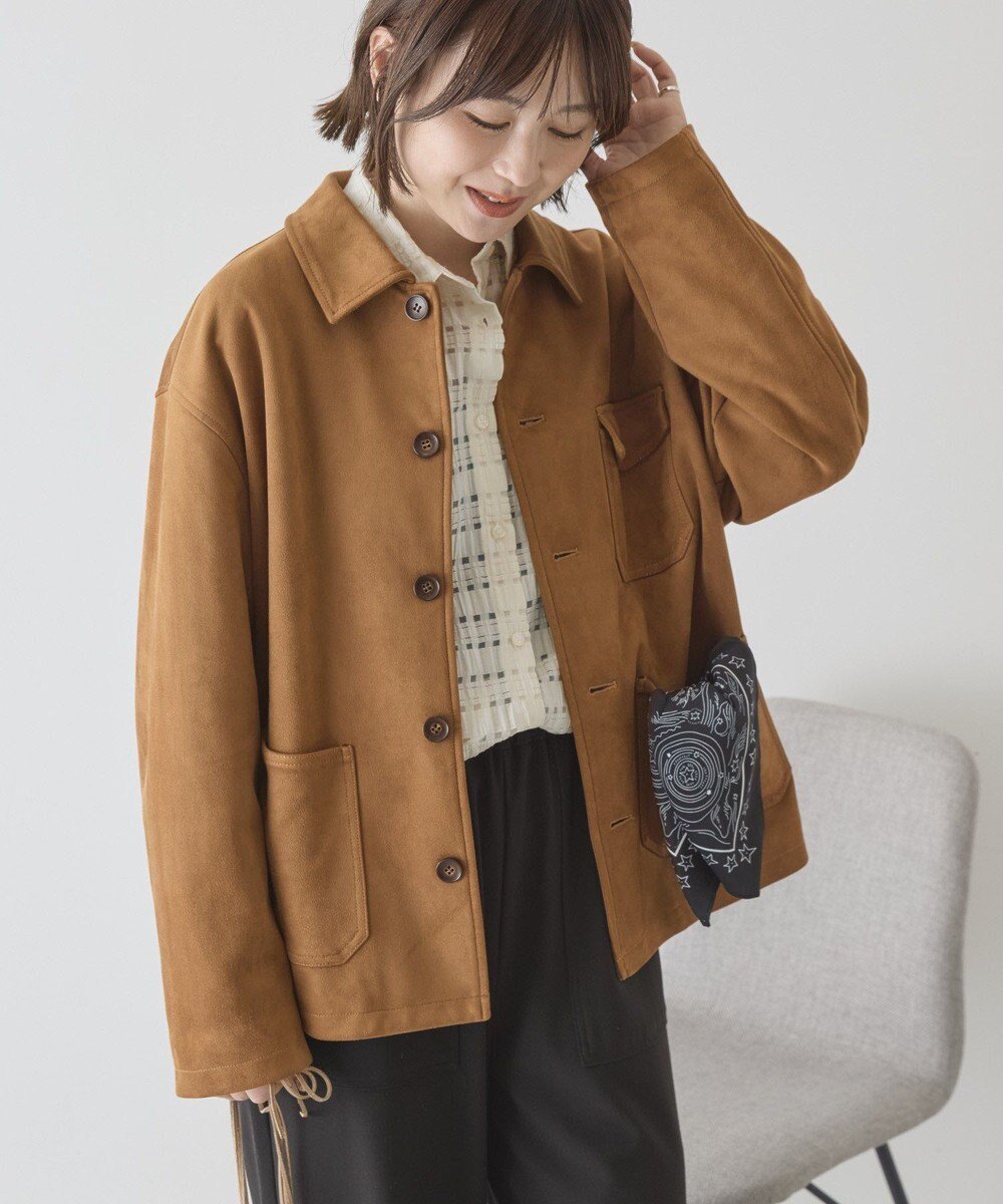 【アメリカンホリック/AMERICAN HOLIC】のスエードライクジャケット インテリア・キッズ・メンズ・レディースファッション・服の通販 founy(ファニー) 　ファッション　Fashion　レディースファッション　Fashion for Women　アウター　Coat / Outerwear Collection　レディースジャケット・軽アウター　Jackets　インナー　Innerwear　シンプル　Simple, Minimal　ジャケット　Jacket, Outerwear　デニム　Denim, Jeans Material　ポケット　Pocket, Pocket Detail　ワイド　Wide, Wide Fit　エレガント 上品　Elegant　Camel|ID: prp329100004861089 ipo3291000000036007057