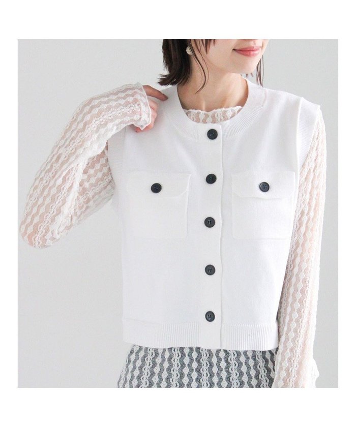 【テチチ/Te chichi】のポケット付きニットベスト インテリア・キッズ・メンズ・レディースファッション・服の通販 founy(ファニー) https://founy.com/ ファッション Fashion レディースファッション Fashion for Women アウター Coat / Outerwear Collection トップス・カットソー Cut & Sew Tops ニット Knit Tops & Sweaters ベスト&ジレ / 重ね着スタイル Vests & Gilets セーター Sweater, Knitwear ダブル Double, Double-Breasted バランス Balance, Style Balance ベスト Vest, Waistcoat ポケット Pocket, Pocket Detail 夏 Summer S/S・春夏 SS, Spring/Summer, Warm Season A/W・秋冬 Autumn/Winter |ID: prp329100004861101 ipo3291000000036007253