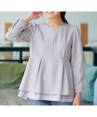 【ティアクラッセ/Tiaclasse】の【洗える】レイヤードヘムペプラムブラウス グレージュ|ID: prp329100004861153 ipo3291000000036008456