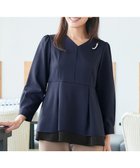 【ティアクラッセ/Tiaclasse】の【洗える】レイヤードヘムペプラムブラウス ネイビー|ID: prp329100004861153 ipo3291000000036008461